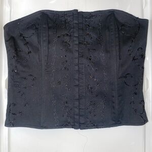 Forever 21 Black Embellished Bustier Crop Top